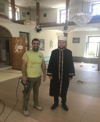 Φωτογραφία από τις εργασίες επισκευής στο τέμενος Σελβιλί